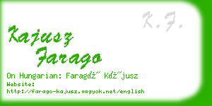 kajusz farago business card
